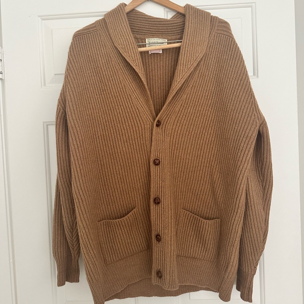 Scotch House 100% Camel Hair Cardigan (XL) Made in UK